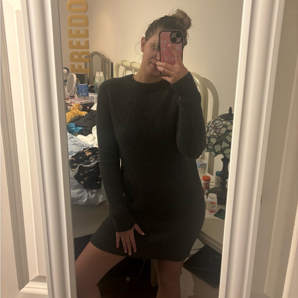 Michael Kors Charcoal Gray Sweater Dress